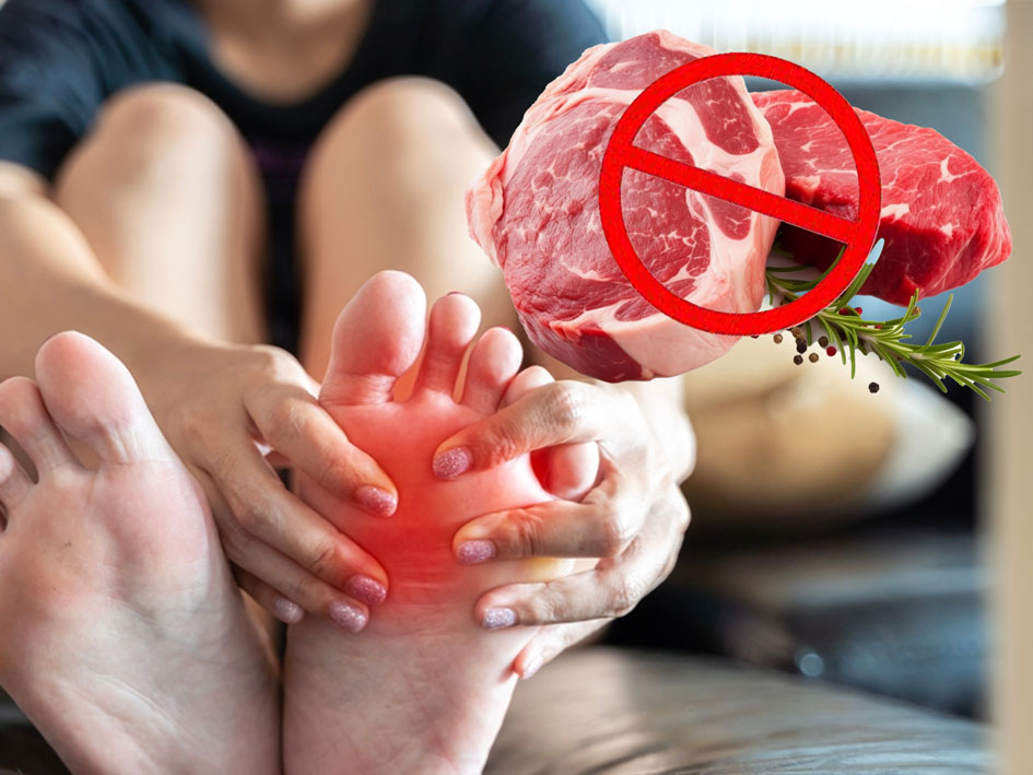 Người bị gout tuyệt đối tránh 6 loại thực phẩm này. Đồ hoạ: Hồng Diệp.