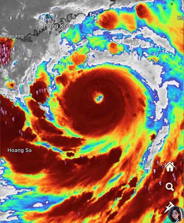 Mắt bão số 3. Ảnh: JMA