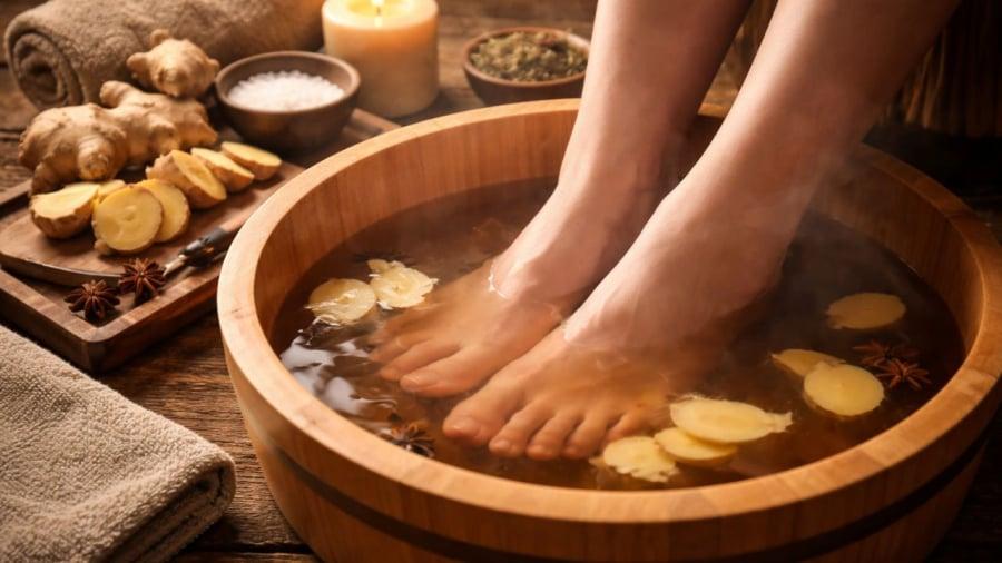 Ngâm chân nước gừng mang lại nhiều lợi ích cho sức khoẻ